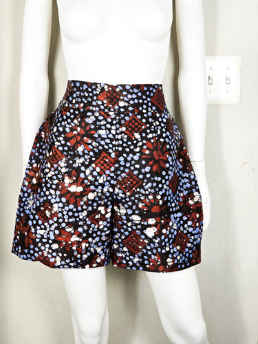 Handmade Adire Print High-Waist Shorts – Size 10/12 (Clearance Repair Sale)
