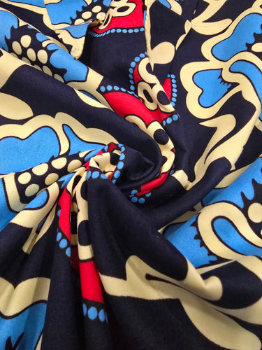 Midnight Bloom Ankara Maxi Dress – Floral African Print Dress with Bell Sleeves & Deep Halter Back