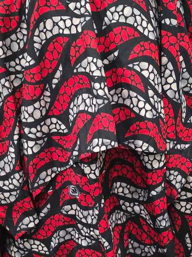 Ankara Handkerchief Maxi Skirt Burgundy Black African Print High Waist Layered Ruffle Skirt Women Flowy African Skirt