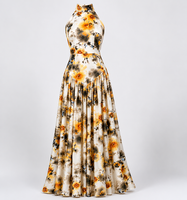 Floral patterned dress on a white background