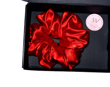 XXL Jumbo Red Satin Scrunchie