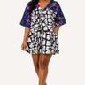 Plus size black sleeveless slip midi dress