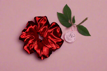 XXL Oversize Jumbo Red Satin Scrunchie
