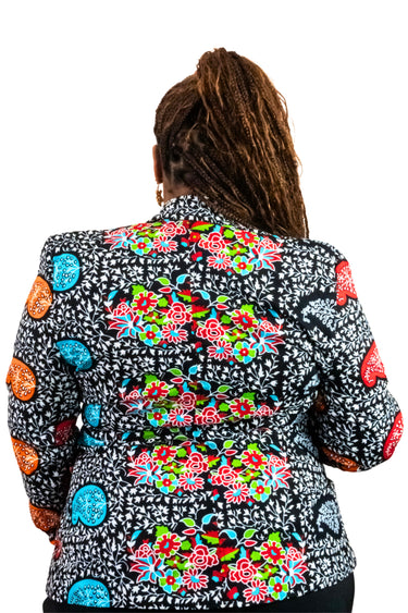Smooth Visage Floral Ankara Double Breasted Blazer Jacket