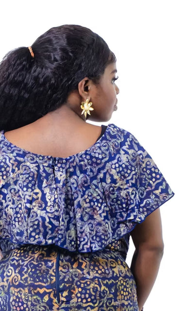 Bold Adire Jumpsuit – Hand-Dyed African Print Tie-Dye One-Piece for Women | Stylish Boho-Inspired Outfit