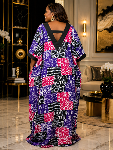 Luxury Ankara Boubou Maxi Dress – Premium African Print Kaftan Gown
