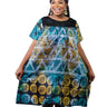 ARIYO Adire African Print Tie - Dye Mini Gown for Women - Smooth Visage