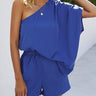 Chic Black One - Shoulder Summer Romper for Women – Casual & Stylish Jumpsuit - Smooth Visage