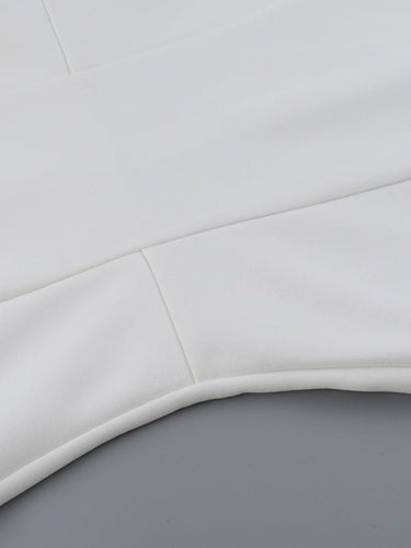 Chic White Structured Mini Dress – Square Neck Elegant Fit & Flare - Smooth Visage