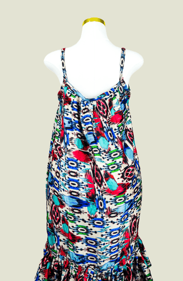 Color Splash Abstract Print Sundress – Silky Feel, Summer Dresses For Women Handmade by Smooth Visage - Smooth Visage