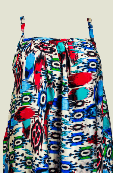 Color Splash Abstract Print Sundress – Silky Feel, Summer Dresses For Women Handmade by Smooth Visage - Smooth Visage