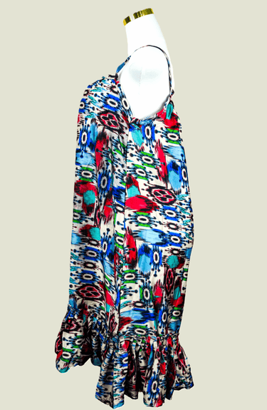 Color Splash Abstract Print Sundress – Silky Feel, Summer Dresses For Women Handmade by Smooth Visage - Smooth Visage