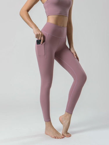 Double Sided Brushed Yoga Ninth Pants High Waist Pocket Sports Yoga Pants Women - Smooth Visage