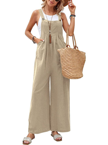 Full Size Square Neck Wide Strap Overalls - Smooth Visage