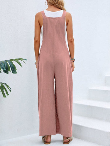 Full Size Square Neck Wide Strap Overalls - Smooth Visage