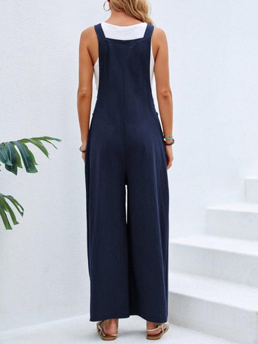 Full Size Square Neck Wide Strap Overalls - Smooth Visage