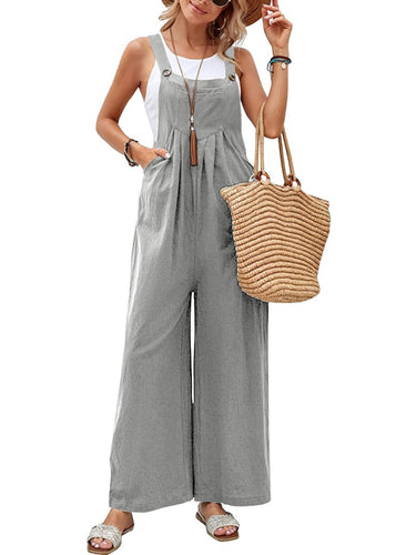 Full Size Square Neck Wide Strap Overalls - Smooth Visage