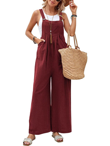 Full Size Square Neck Wide Strap Overalls - Smooth Visage