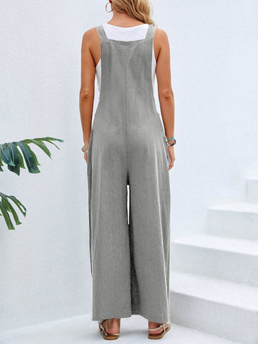 Full Size Square Neck Wide Strap Overalls - Smooth Visage