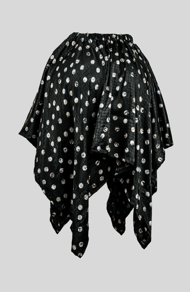 Handkerchief Hem Black Polka Dot Skirt – Boho Chic Style by Smooth Visage - Smooth Visage