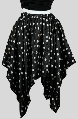 Handkerchief Hem Black Polka Dot Skirt – Boho Chic Style by Smooth Visage - Smooth Visage