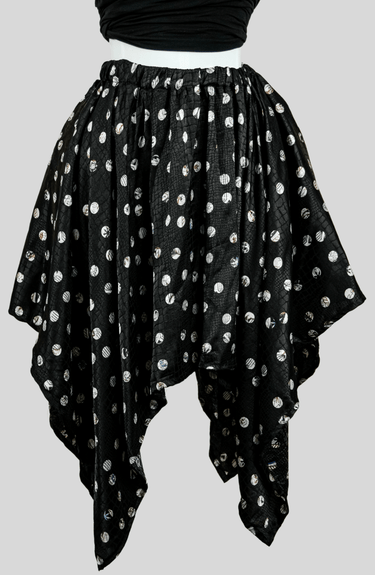 Handkerchief Hem Black Polka Dot Skirt – Boho Chic Style by Smooth Visage - Smooth Visage