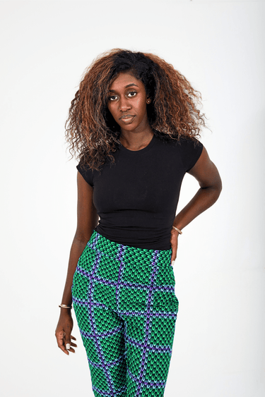 Kaffy Green Ankara Print Women's Pant - Smooth Visage