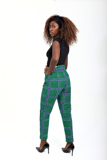 Kaffy Green Ankara Print Women's Pant - Smooth Visage
