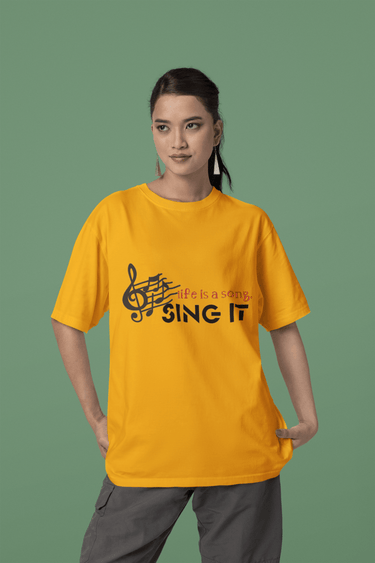 Life is a Song – Sing It" Oversized Music Lover T-Shirt by Smooth Visage - Smooth Visage