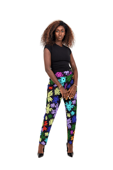 Lola Floral Design Ankara Pant for Women - Smooth Visage