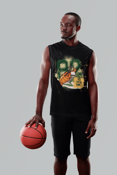 Men's Custom Basketball Tank Top – “Time to Dunk” Sleeveless Tee for Athletes and Fans - Smooth Visage