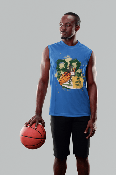 Men's Custom Basketball Tank Top – “Time to Dunk” Sleeveless Tee for Athletes and Fans - Smooth Visage