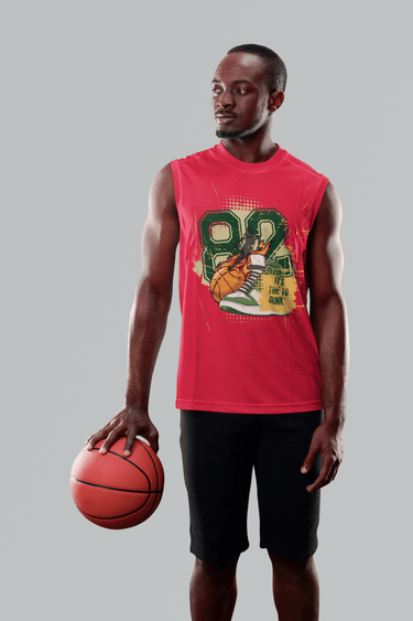 Men's Custom Basketball Tank Top – “Time to Dunk” Sleeveless Tee for Athletes and Fans - Smooth Visage