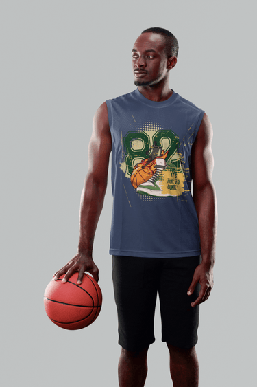 Men's Custom Basketball Tank Top – “Time to Dunk” Sleeveless Tee for Athletes and Fans - Smooth Visage