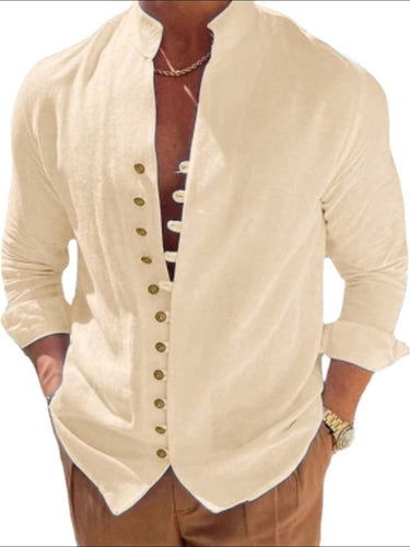 Men's Full Size Button Front Long Sleeve Shirt Plus Size - Smooth Visage