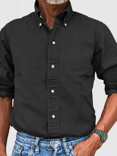 Men's Full Size Collared Neck Button Down Shirt Plus Size - Smooth Visage