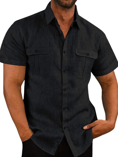 Men's Plus Size Collared Neck Short Sleeve Shirt - Smooth Visage