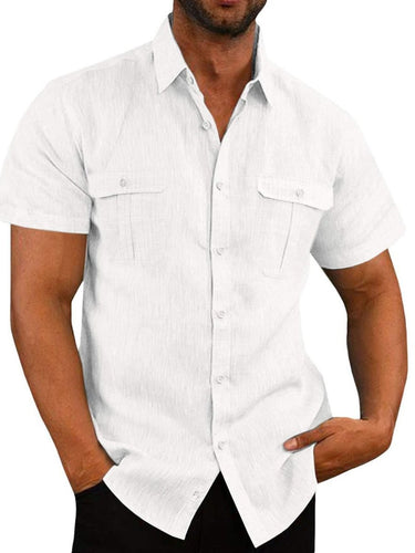 Men's Plus Size Collared Neck Short Sleeve Shirt - Smooth Visage