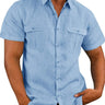 Men's Plus Size Collared Neck Short Sleeve Shirt - Smooth Visage