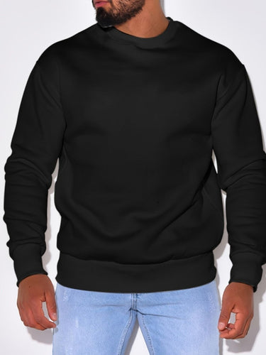 Men's Plus Size Round Neck Sweatshir - Smooth Visage