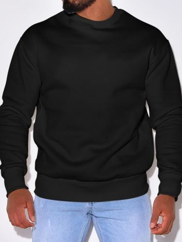 Men's Plus Size Round Neck Sweatshir - Smooth Visage