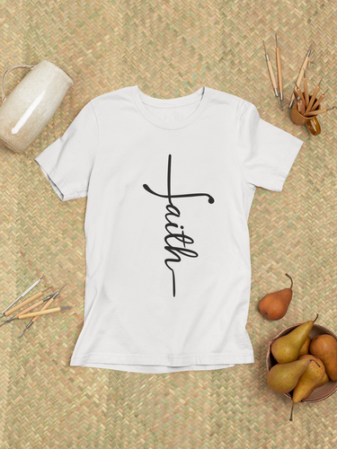 Faith Cross T-Shirt – Minimal Christian Graphic Tee | Inspirational Scripture Shirt for Women & Men