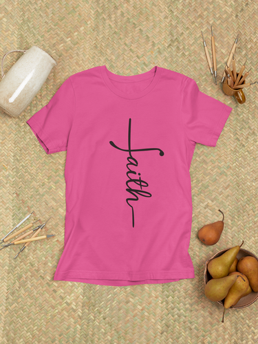Faith Cross T-Shirt – Minimal Christian Graphic Tee | Inspirational Scripture Shirt for Women & Men