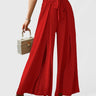 New bow loose high waist pleated wide leg pants with belt pants - Smooth Visage