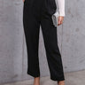 New women's commuter style lace - up nine - point pants professional elastic pants - Smooth Visage