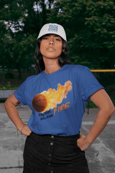 Play With Fire Basketball Graphic T-Shirt – Womens Motivational Sports Tee - Smooth Visage