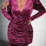 Plus size deep V waist dress sexy velvet ball gown dress - Smooth Visage