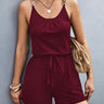 Pocketed Buckle Trim Scoop Neck Romper - Smooth Visage