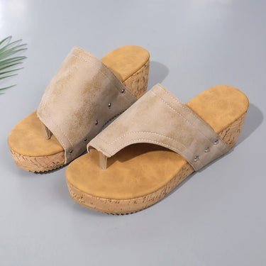 PU Leather Wedge Sandals - Smooth Visage