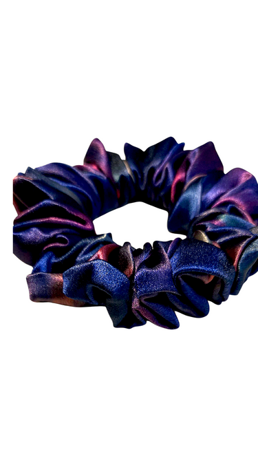 Luxury Thick Satin Scrunchie – Deep Galaxy Tones | Smooth Visage